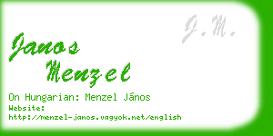 janos menzel business card